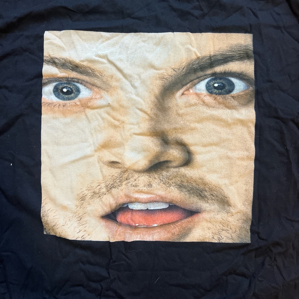 Graphic Face Print Black T-Shirt